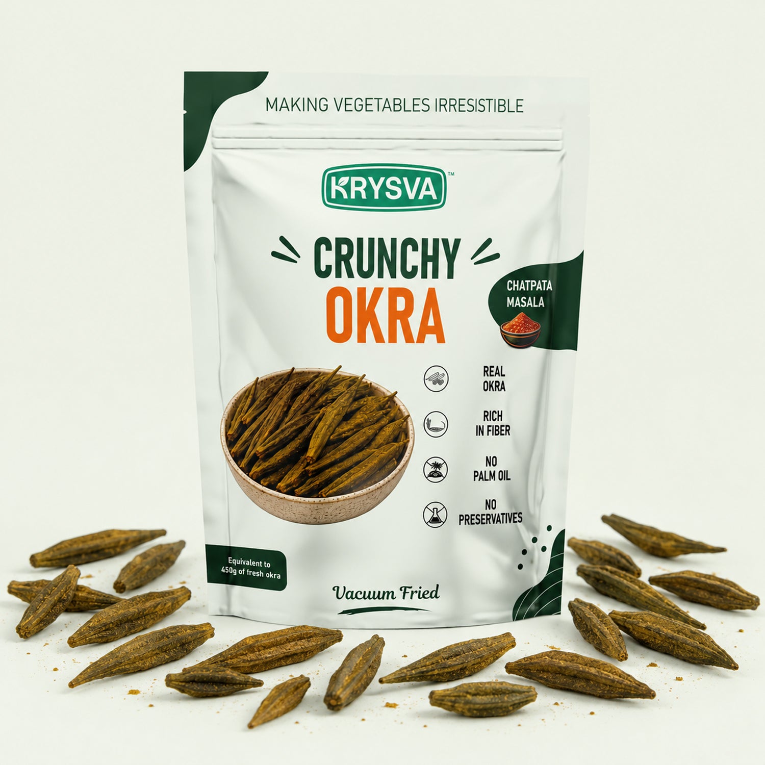 Vacuum Fried Okra (Bhindi)