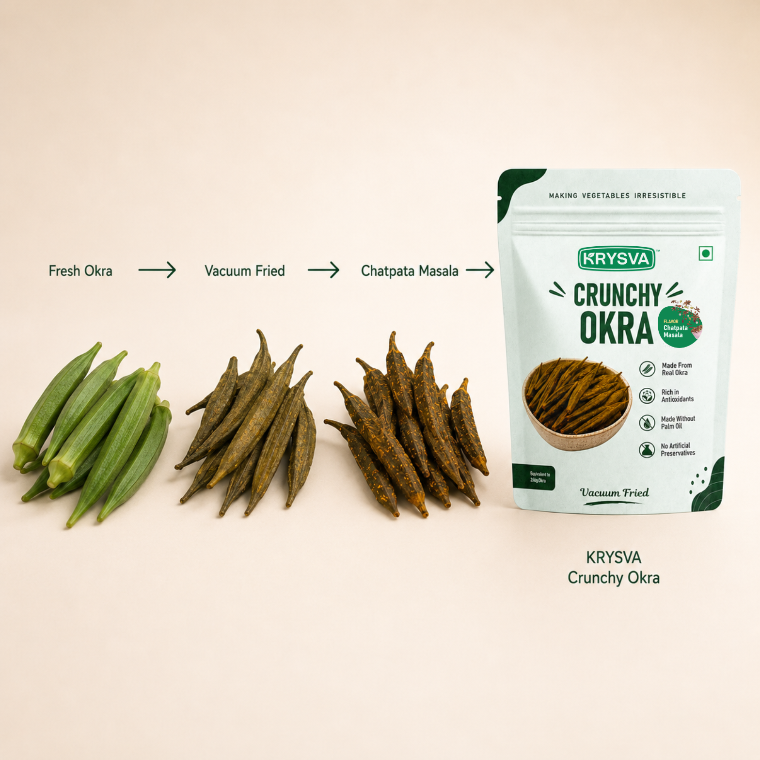 Vacuum Fried Okra (Bhindi)