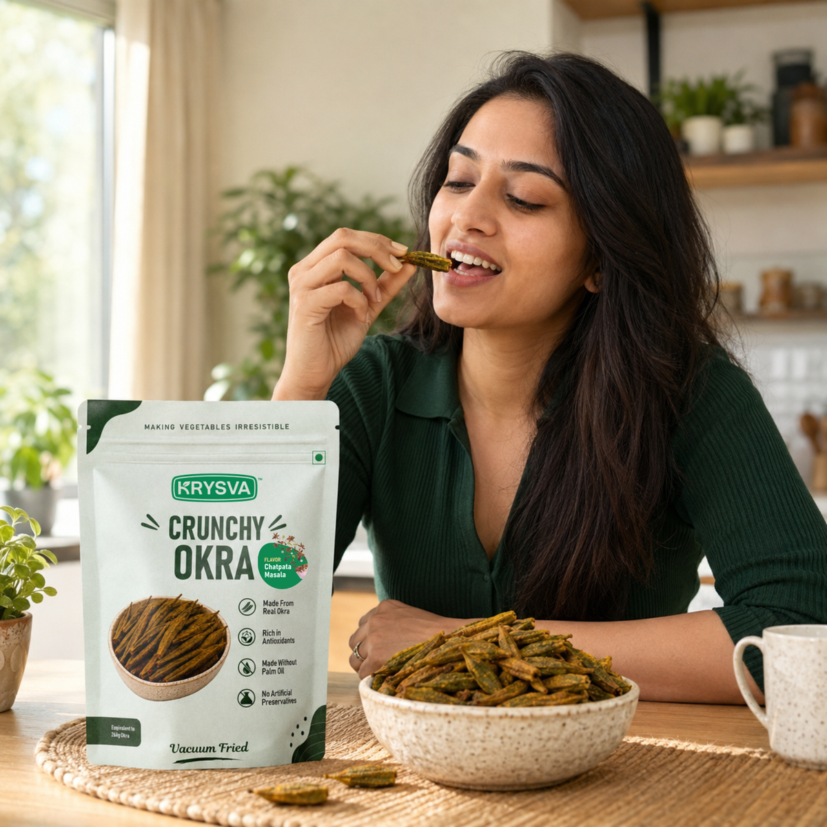 Vacuum Fried Okra (Bhindi)